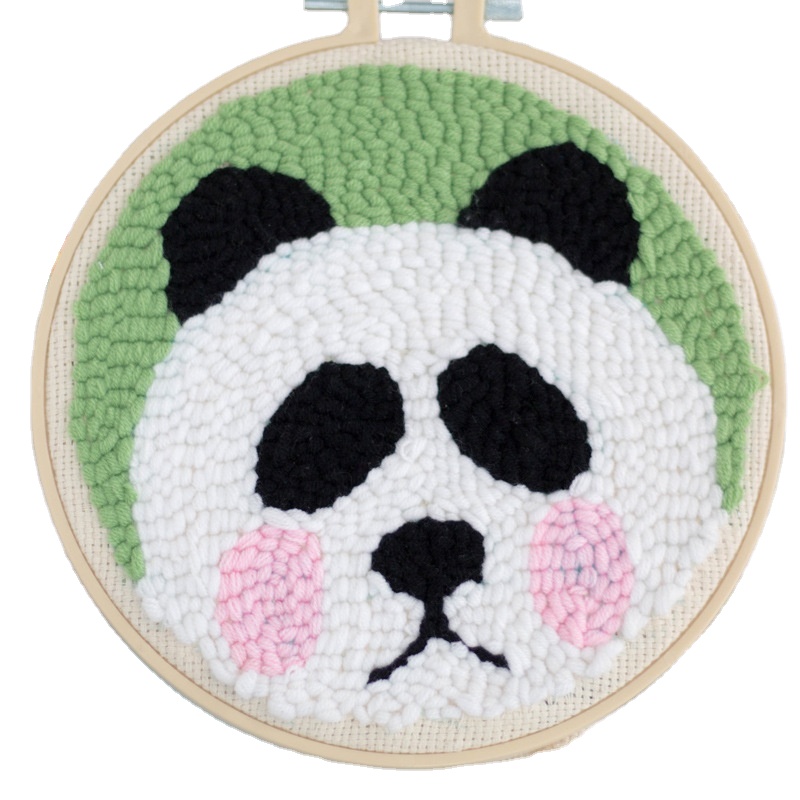 Punch Needle Embroidery Kit with Yarns Easy Embroidery Needlework Wool Work Home Decor for DIY Beginners