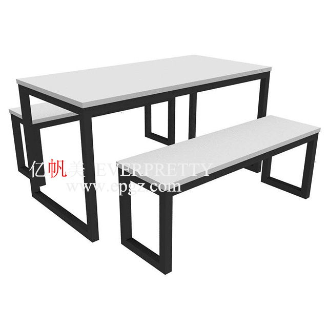 Student dining hall dining room strong four-seat bench set of table and chair