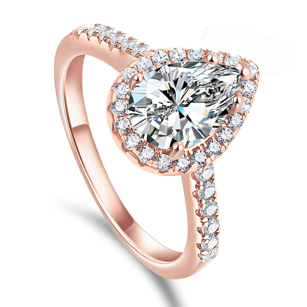 rings TL-010 Tonglin Manufacturer direct sale 925 sterling silver ring cubic zircon custom moissanite wedding rings women