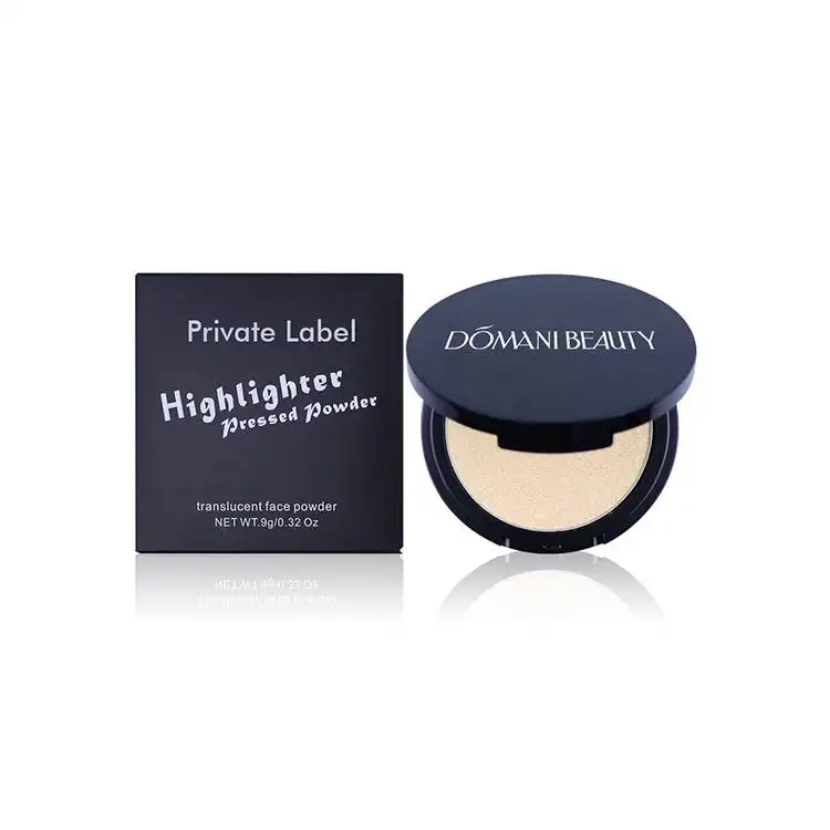 Pressed Powder Private Label Low Moq Oem Wholesales 6 Colors Custom Logo Private Label Face Makeup Press Highlighter Highlight Powder With Mirror