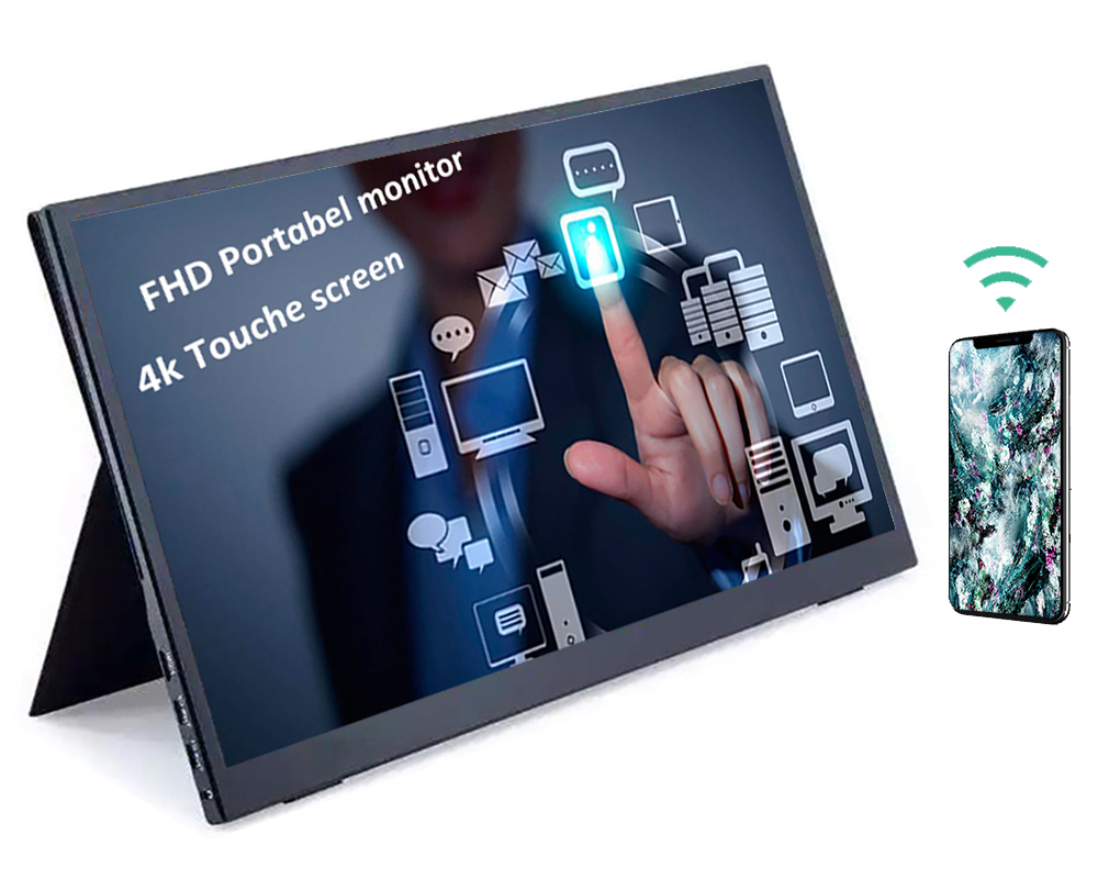 Fhd Ips LCD ноутбук ПК компьютер экран hd-mi 4k Беспроводной Wi-Fi 15,6 дюймов портативные мониторы с поддержкой USB Type-c