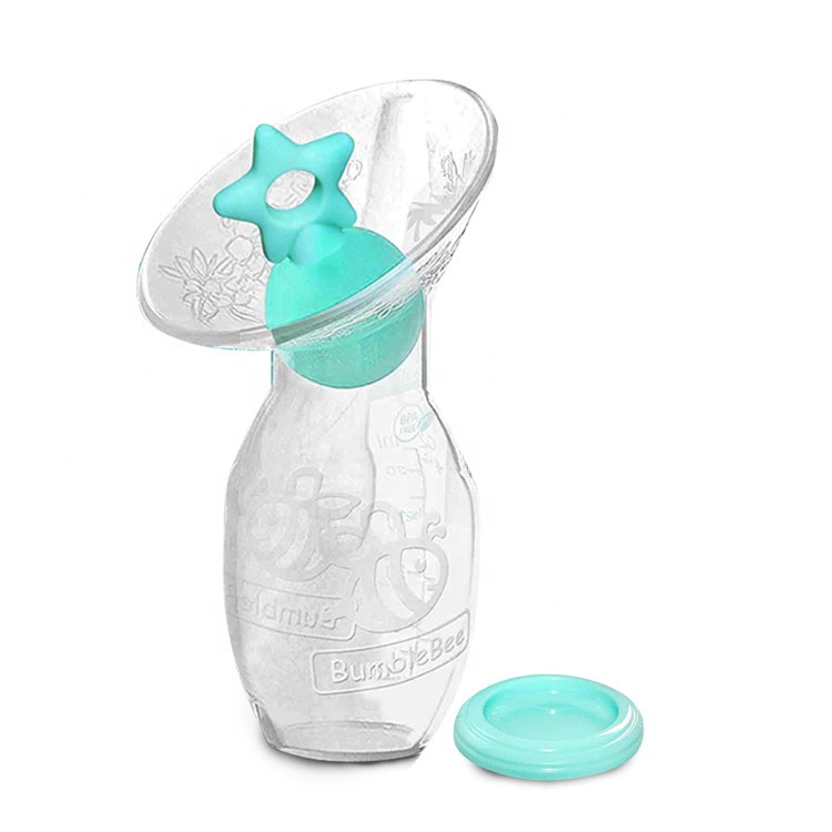 Silicone Breastfeeding Manual Breast Pump Milk Saver Suction. All-in-1 Pump Strap, Stopper, Cover Lid