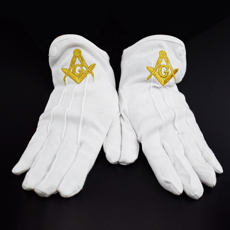 Высококачественные и по лучшей цене белые перчатки Masonic custom Free Size ежедневного использования из 100% хлопка
