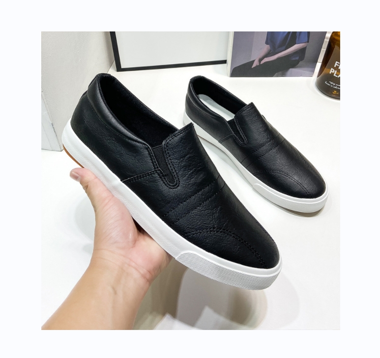 Small white shoes slip-on casual elastic low top loafers autumn light rubber shoes khaki flat shoes