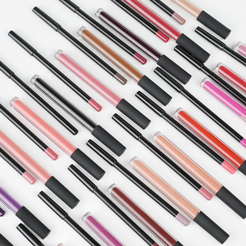 wholesale Private label lip kit lip gloss vendor high quality 21 color vegan lip liner and lipstick set with free box