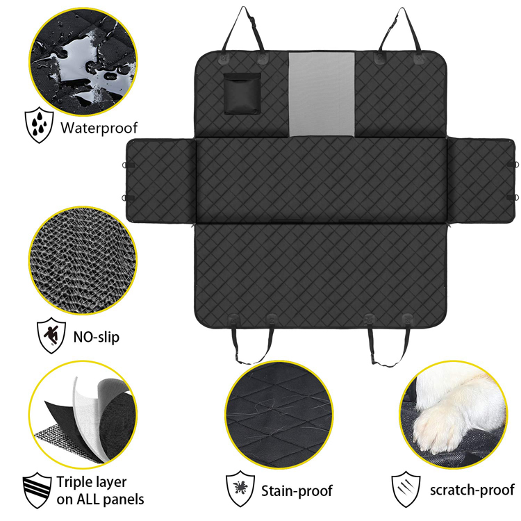 Practical 600D Oxford Fabric Premium Portable China Wholesale Dog Car Seat Cover with Mesh Window