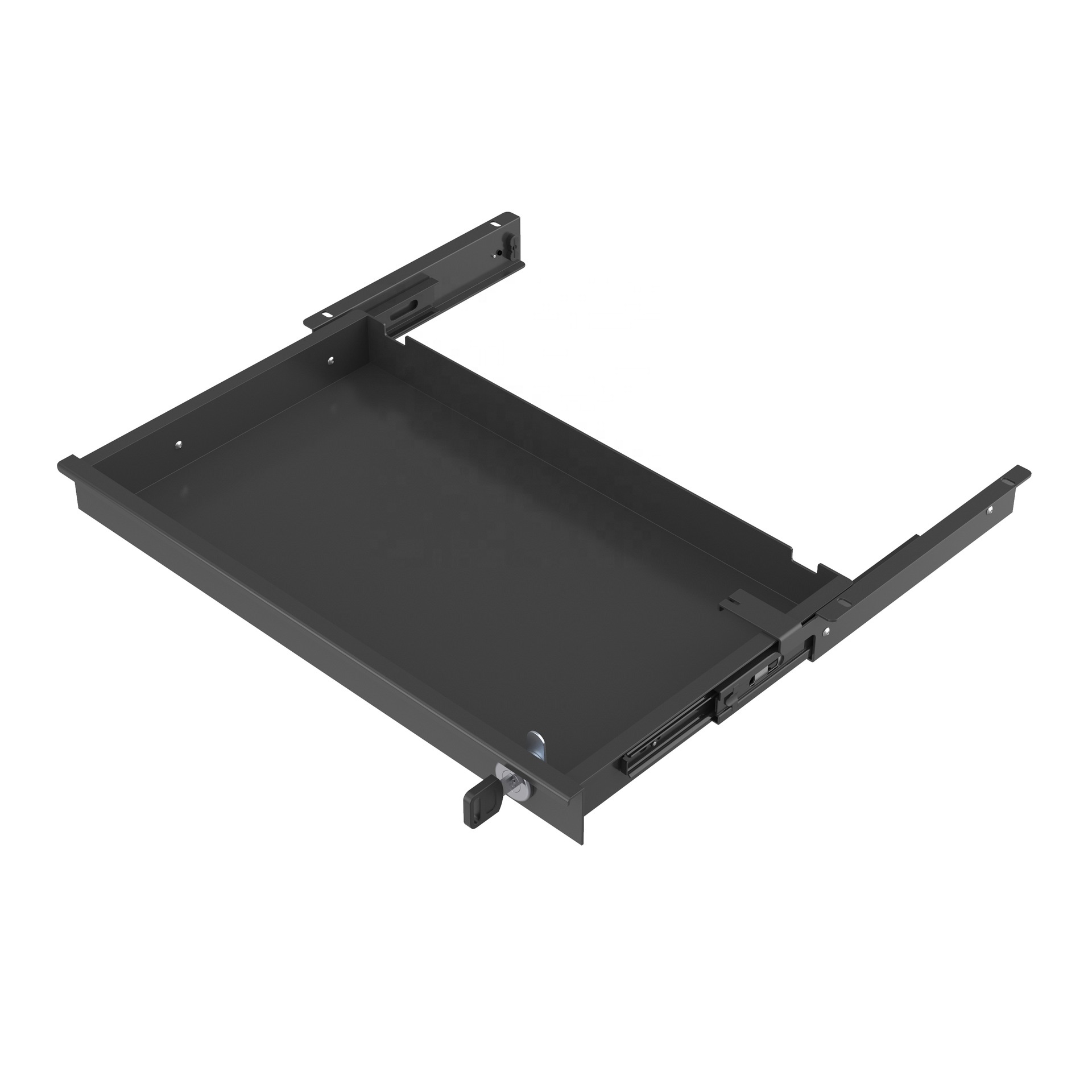 Mounted Sliding Under Desk Slim Pull-out Pencil Drawer Office Storage Organizer for Sit Stand Workstation