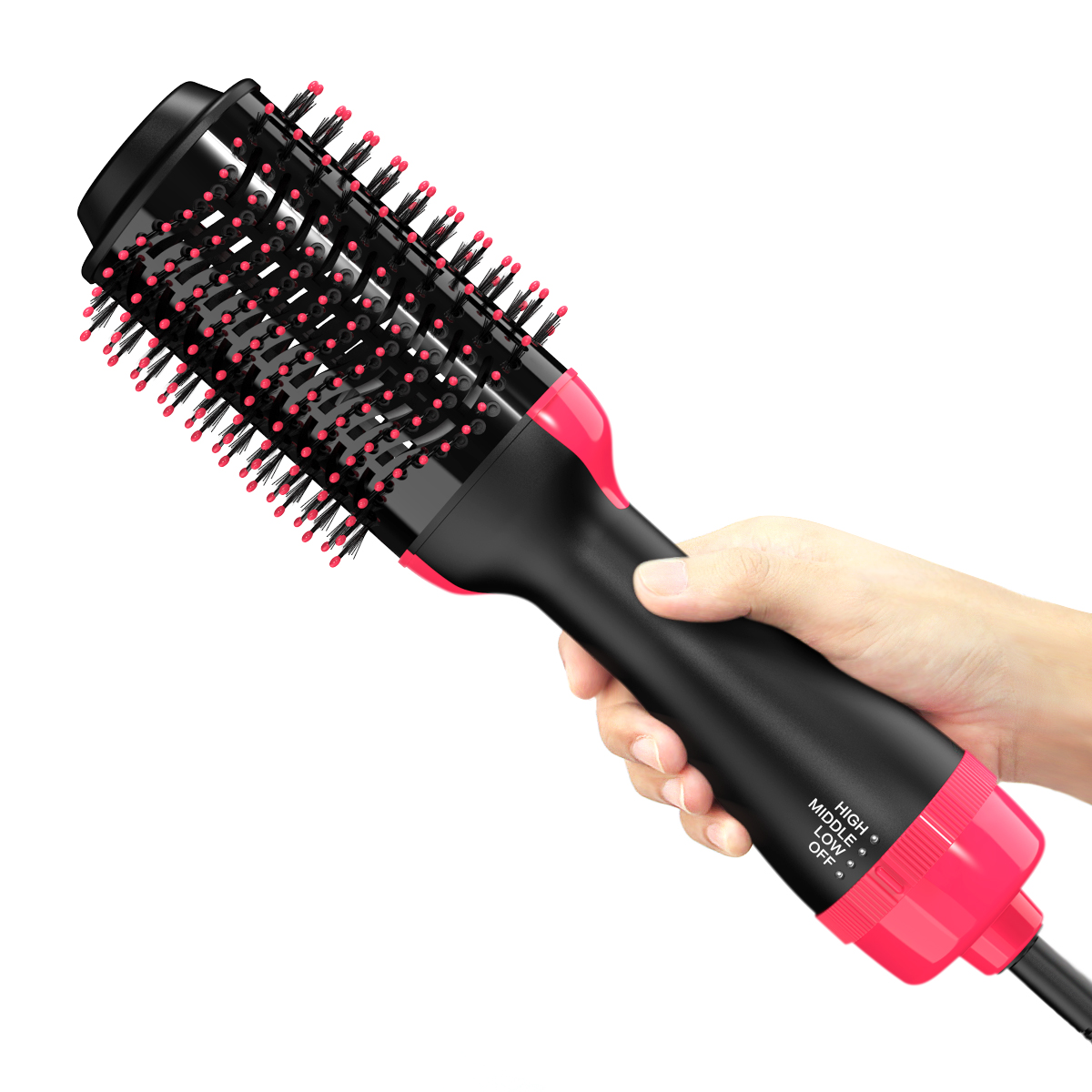 OEM 1000W Hot Air Brush hair straightener brush ceramic curly hair brush in stock