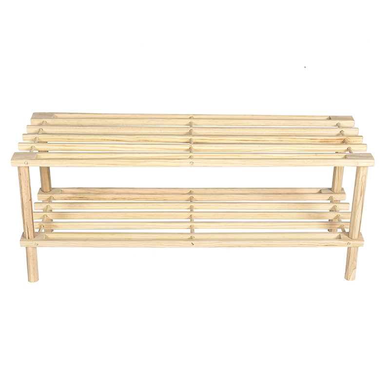 YIKAI Sapce Saving Shoe Rack Organizer Simple Wooden Shoe Shelf