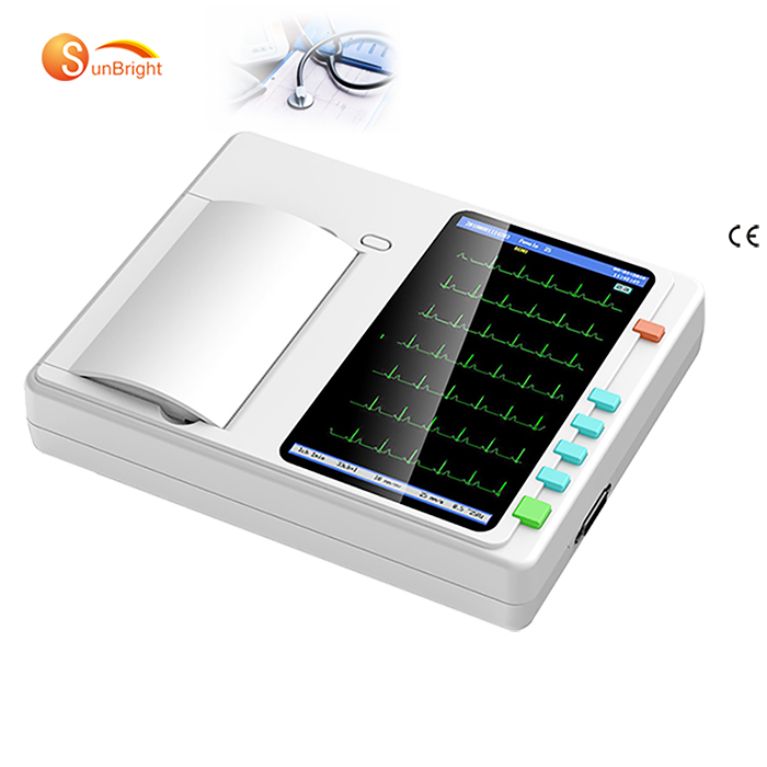8"TFT Color LCD touch screen ECG machine full Digital heart monitoring electrocardiograph ECG Machine