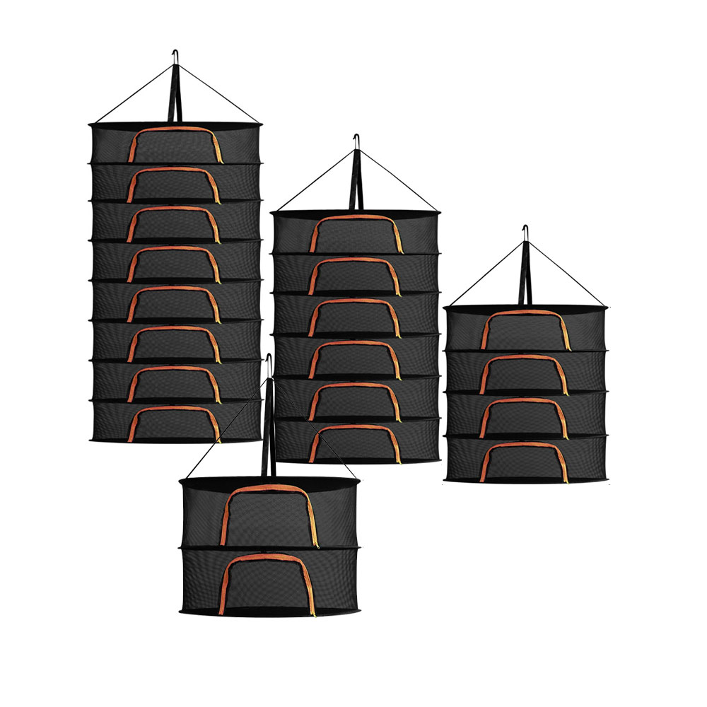 Amazon Hot Selling Diameter 60cm Drying Basket Hanging Dry Rack 8 layers Hydroponic Grow Tent Herb Plant Clothes Drying Net
