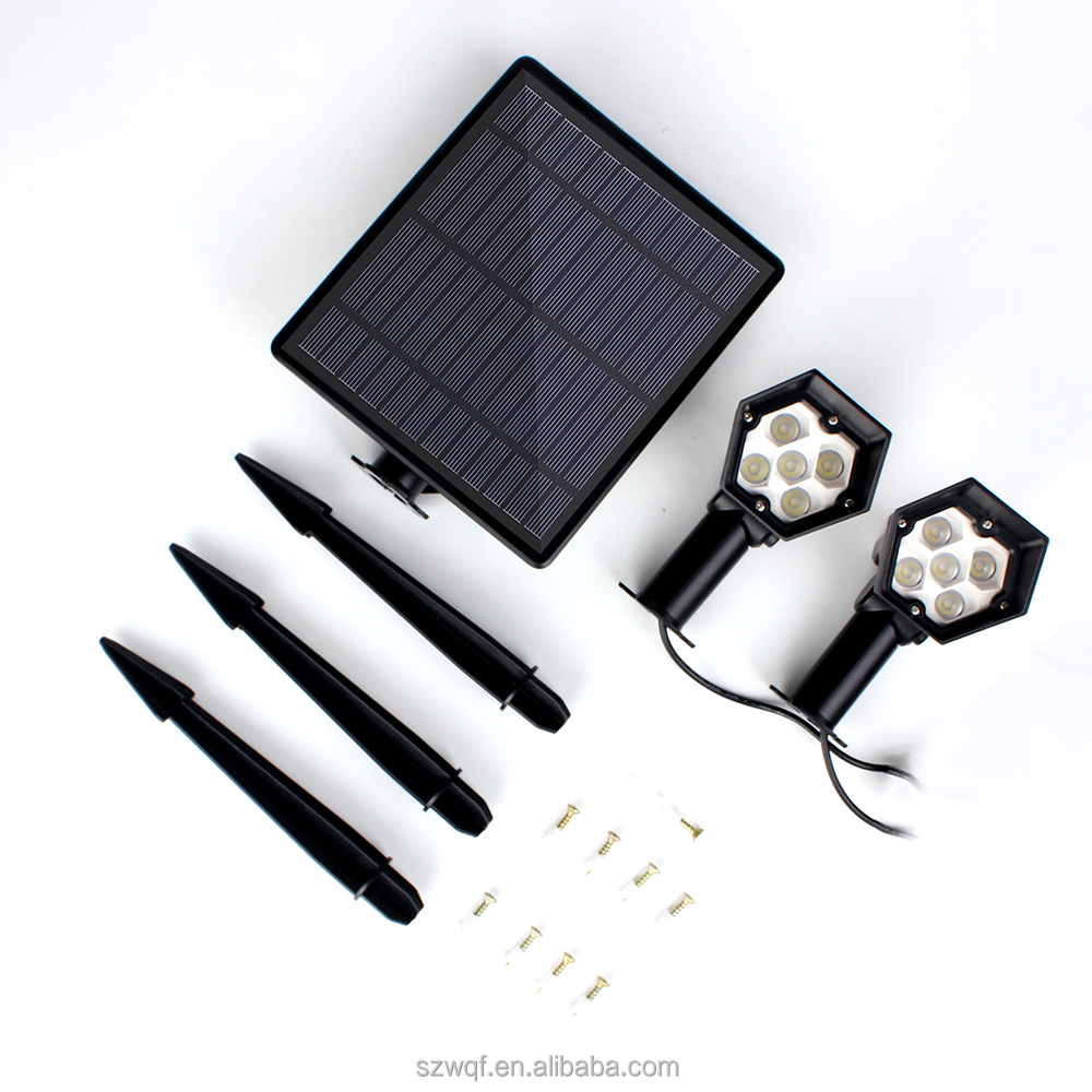 Garden Outdoor Waterproof Solar Led Spike Lawn Light RGB with solar panel as garden tree Christmas lamp