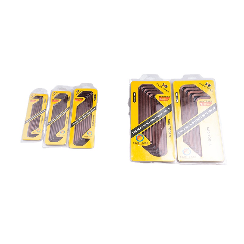 High Quality Hardware Tools S2 9pcs Alloy Steel Ball Head Hex Allen Key Wrenches Hex Key Set