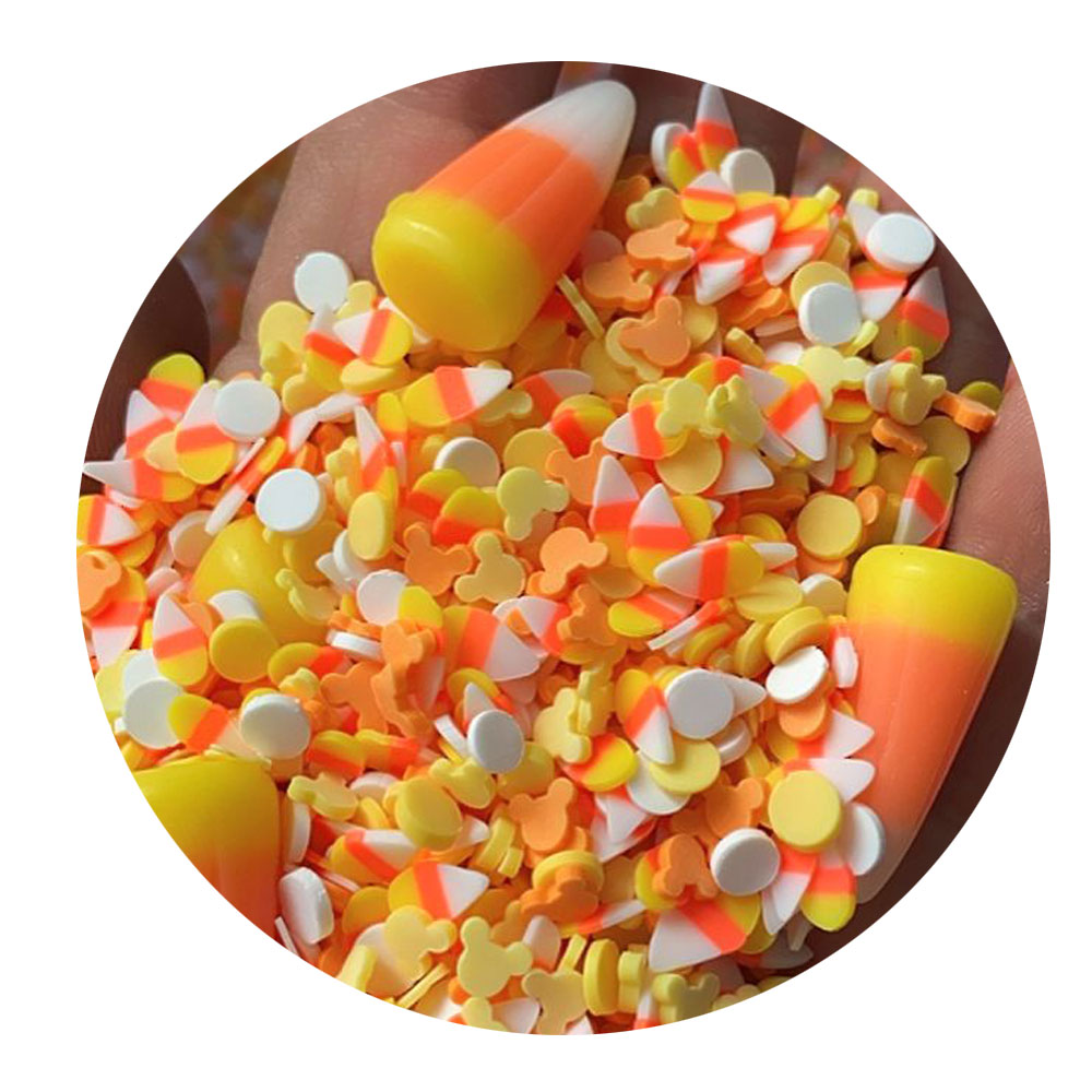 Polymer Clay Hallween Party Candy Corn Sprinkles Slime Arts Crafting Supplies Soft Clay Nail Embellishments