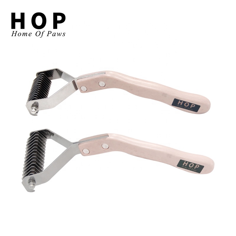 Factory Wholesale Wood Handle Pet Dematting Comb Cat Dog Grooming Comb