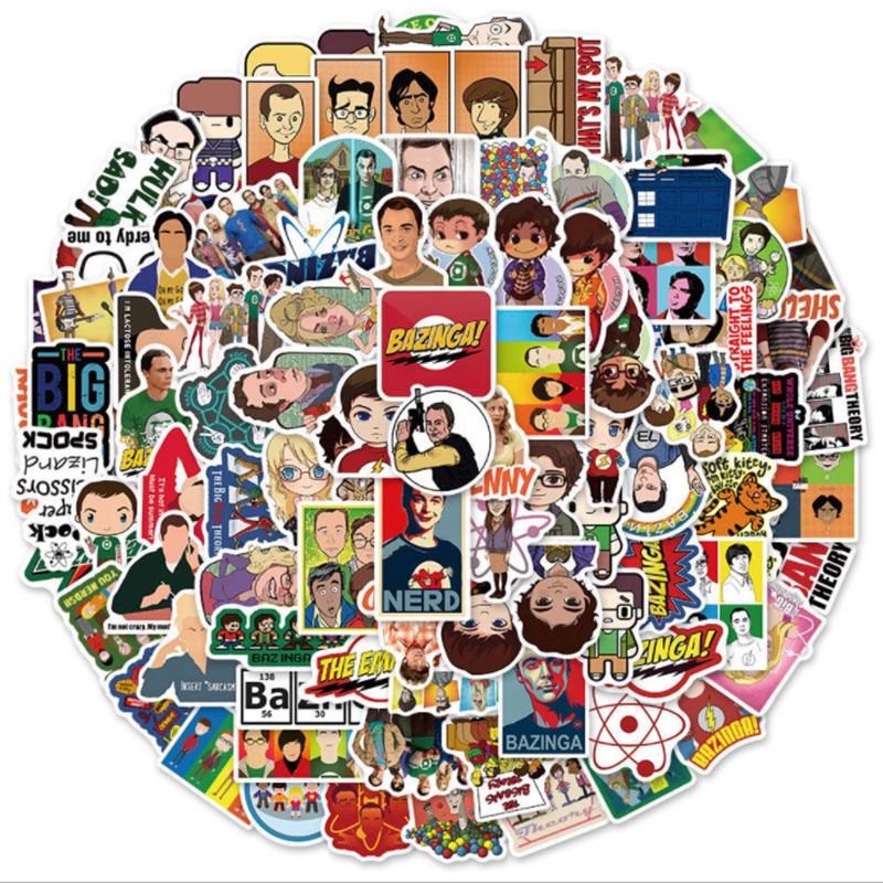 100 Pieces of Graffiti Stickers Character Waterproof Sticker for American TV Series Life Big Bang Luggage Scooter Cartoon CMYK