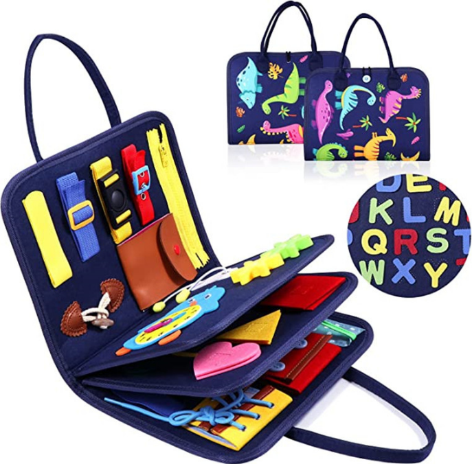 Toddlers Busy Board Bag, Sensory Autism Toys, Montessori Activity, Toddlers Board, Educational Learning Toys