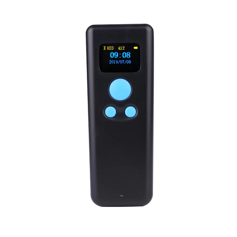 Портативный беспроводной сканер QR-кода, портативный 1D 2D USB CMOS синий сканер штрих-кода с экраном USB, USB к COM 1 год
