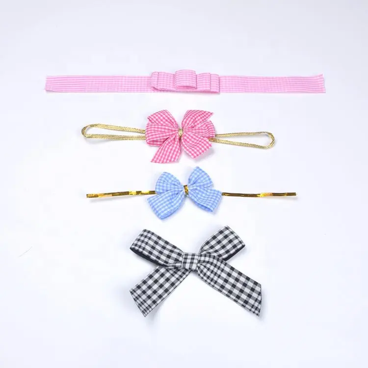 custom hair bow buffalo plaid christmas bow ribbon gift wrapping bow