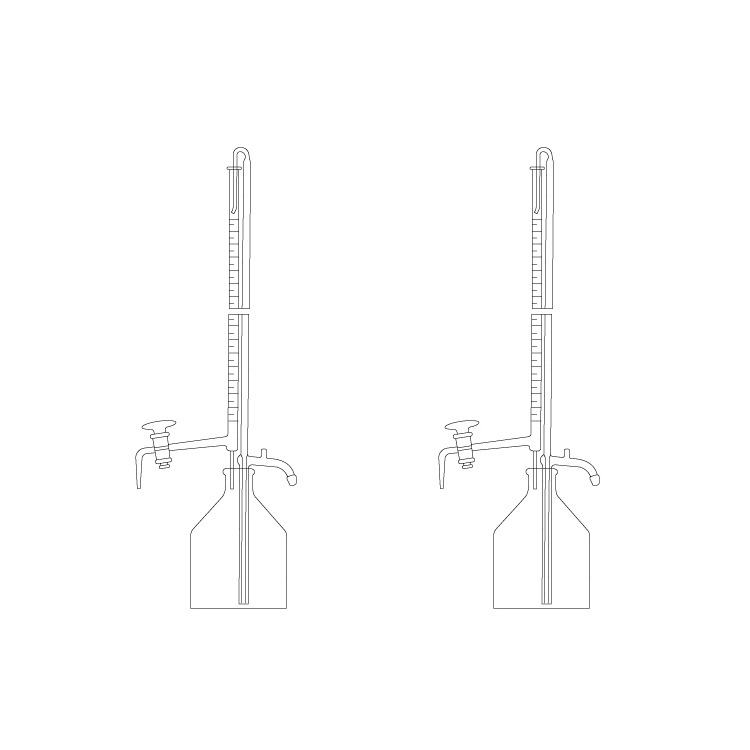 1651 Автоматическая стеклянная посуда burette