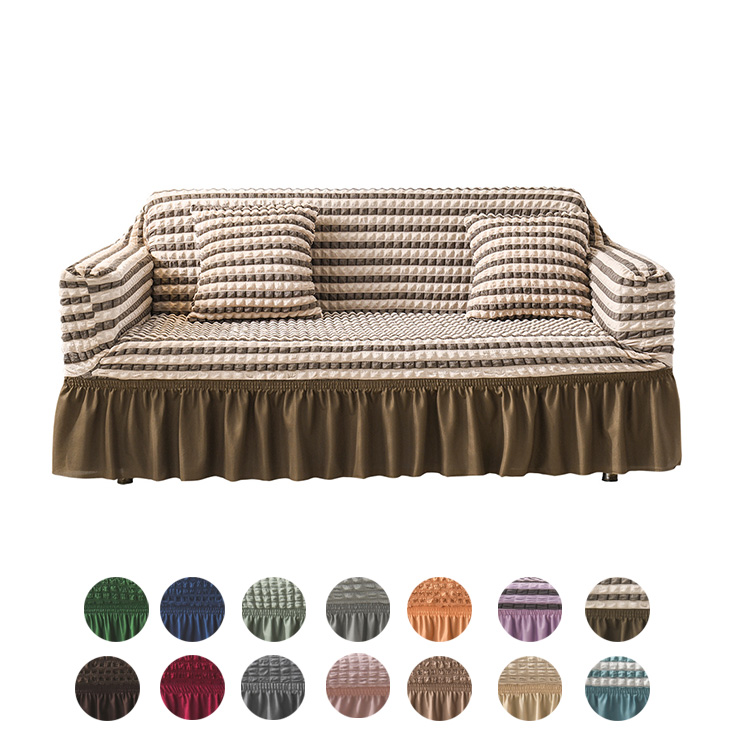 High Stretchable Durable Easy Fitted Elastic Sofa Couch Cover With Skirt