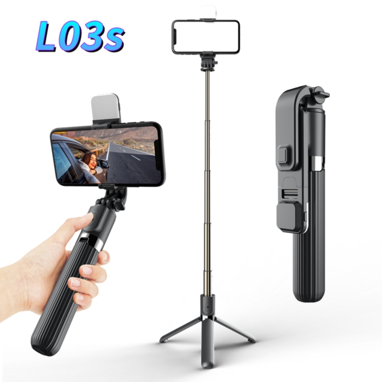 Wholesale Wireless Remote K03s Portable Extendable Tripod Stand 3 in 1 LED Light Selfie Stick