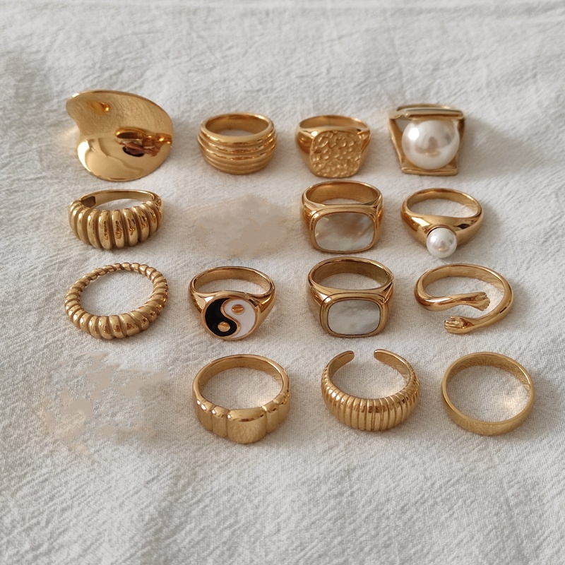 Stainless Steel 18K Gold Plated Rings для Women, Popular Jewelry, High Quality