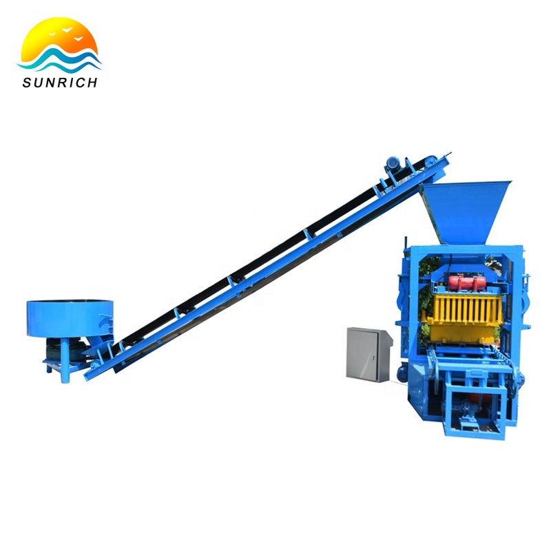 Semi automatic Block Production Line QTJ4-26 Cement Brick Block Making Machine for sale