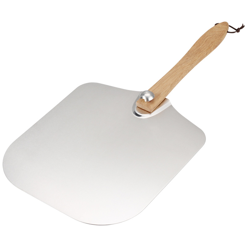 Aluminum Pizza Peel Shovel, Set Foldable 14'' Amazon pala de pizza Pizza Peel Oven Accessories With Wooden Handle Cutter/