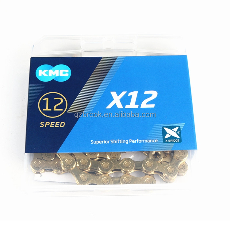 Цепь для велосипеда KMC X12 126L 12s Золотая/цепь BlackTech с волшебной кнопкой для горного шоссейного велосипеда