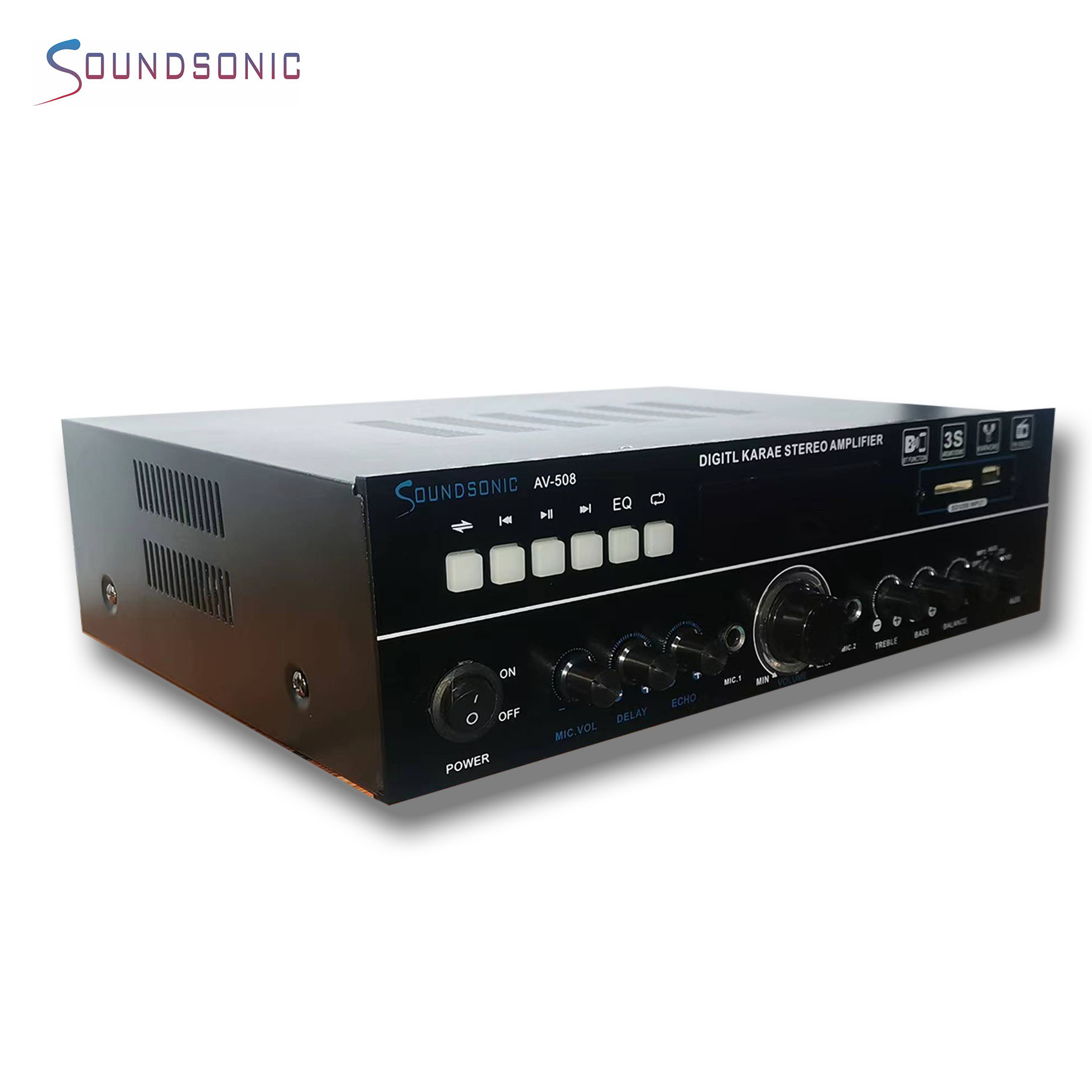 Усилитель мощности 2,0 Ch с функциями Usb/sd/fm/mic, черный цвет