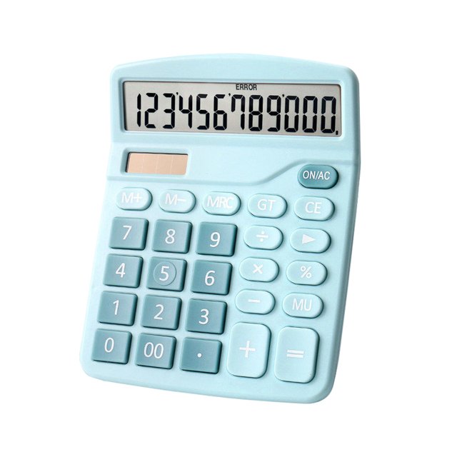 Desktop Calculator Standard Function Calculator with 12-Digit Large LCD Display Solar &amp; Battery Dual Power for Home Office