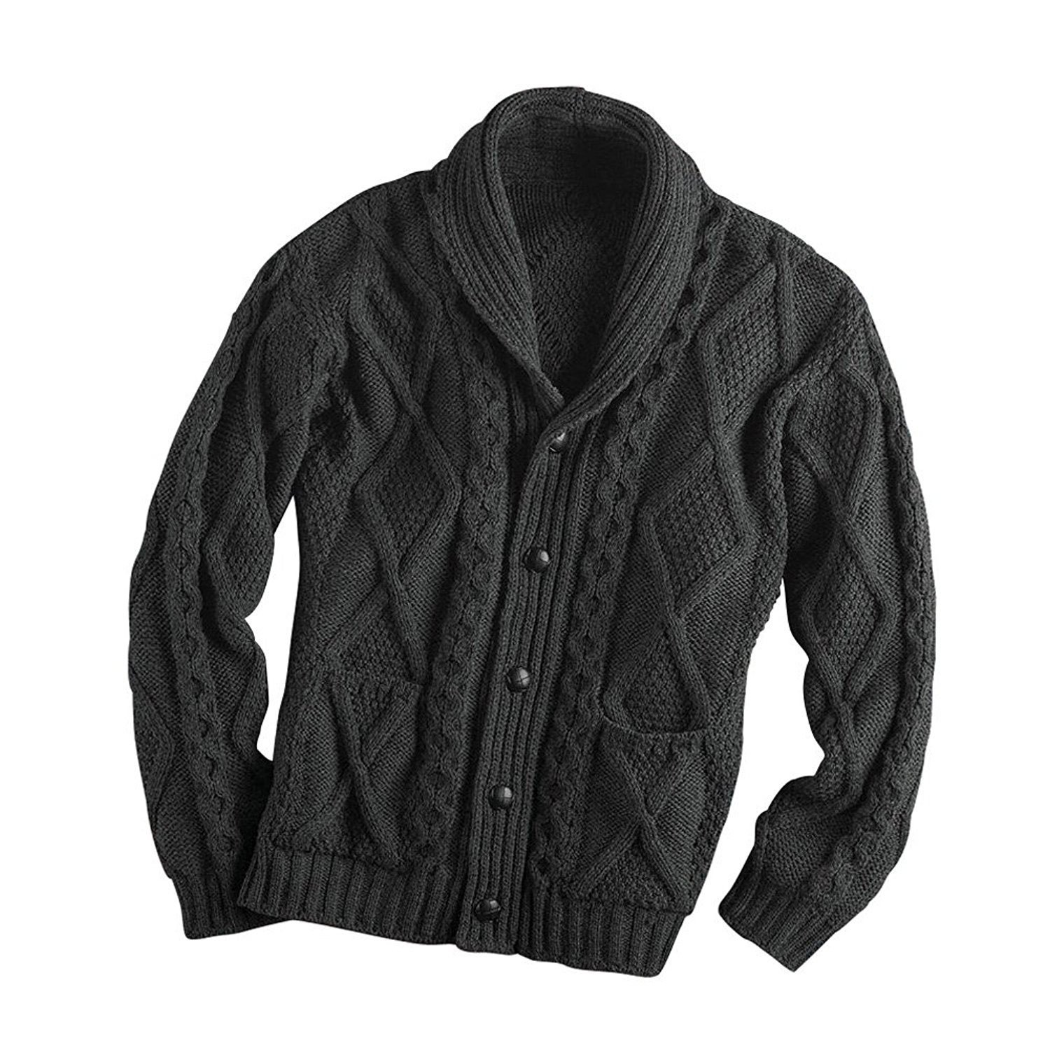 Custom V Neck Vintage Color Block Knitted Cardigan Sweater For Men