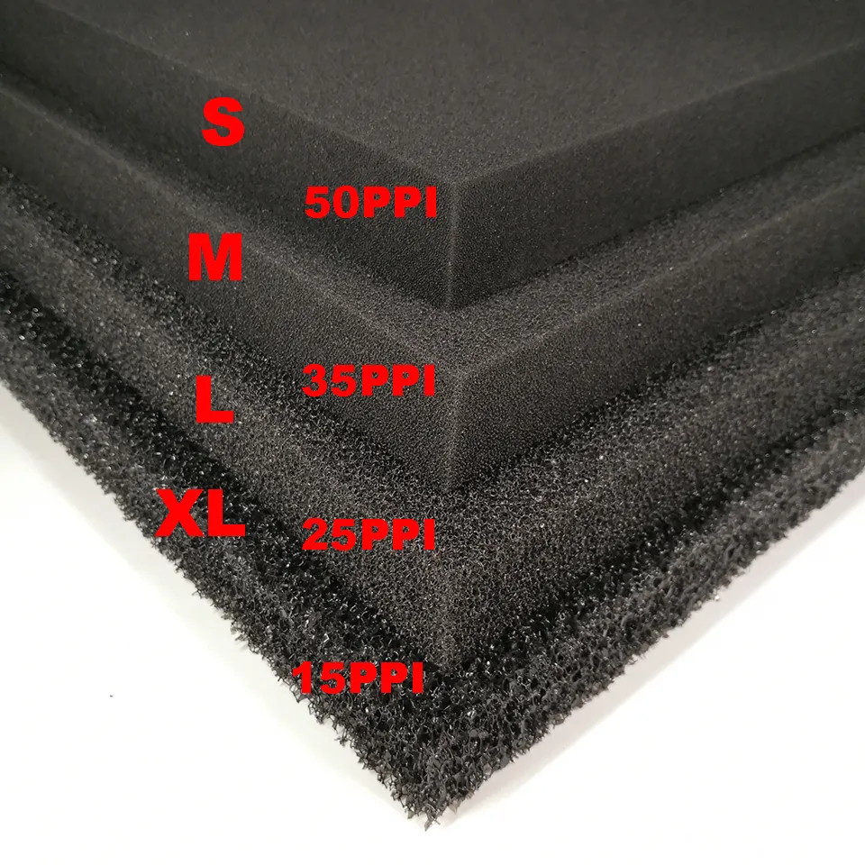 Various types black polyurethane 15PPI 30PPI Active Sponge Filter