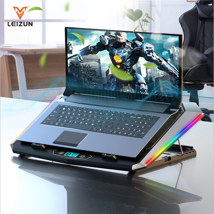 2021 5 Silent Fan Low Power Laptop Cooling Pad Light Adjust Button laptop desk with fan Gaming Notebook Cooler