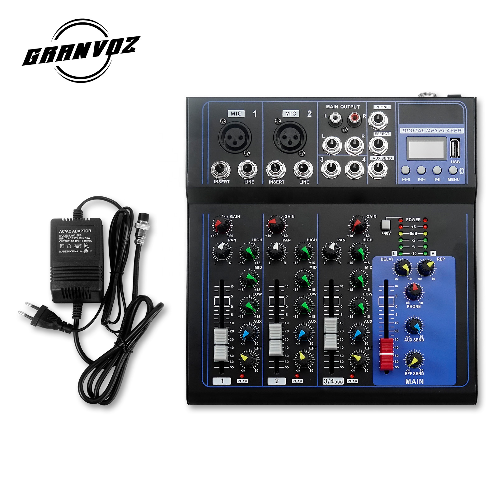 Музыкальный миксер dj звуковой миксер 4 канала с USB