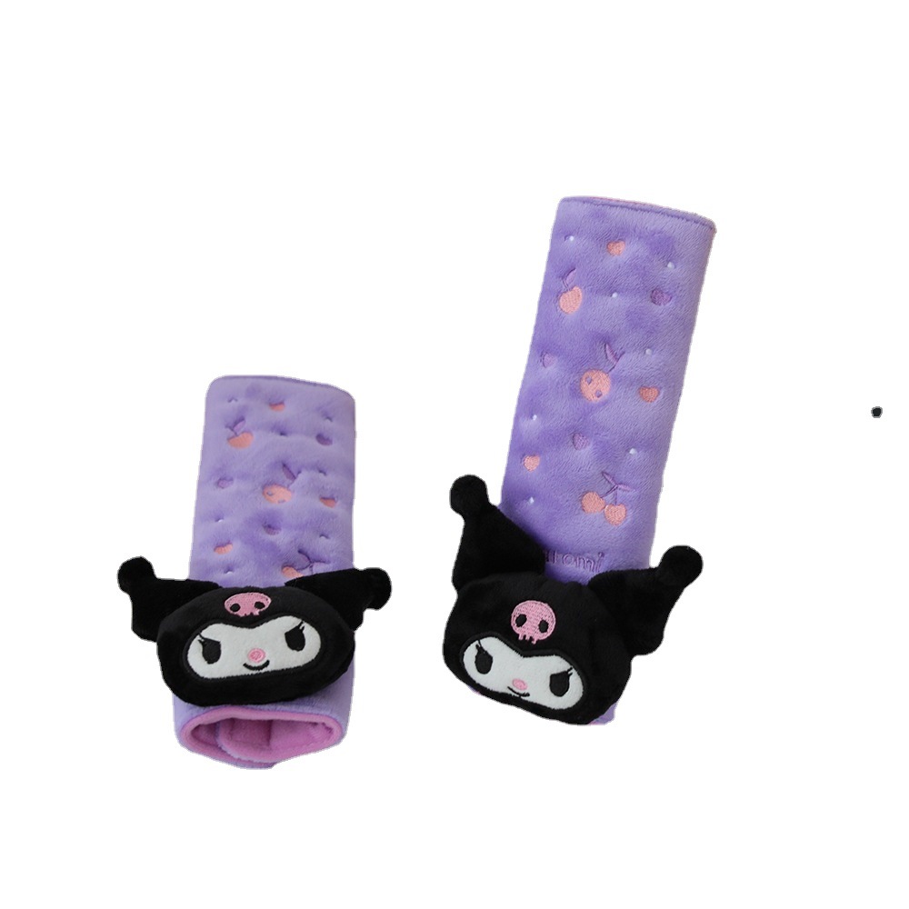 Плюшевая подушка для шеи Junhui Sanrioes в стиле аниме Kuromi My Melody, Подушка на подголовник автомобиля, аксессуары для автомобиля, мягкий плюшевый ремень безопасности, наплечный чехол
