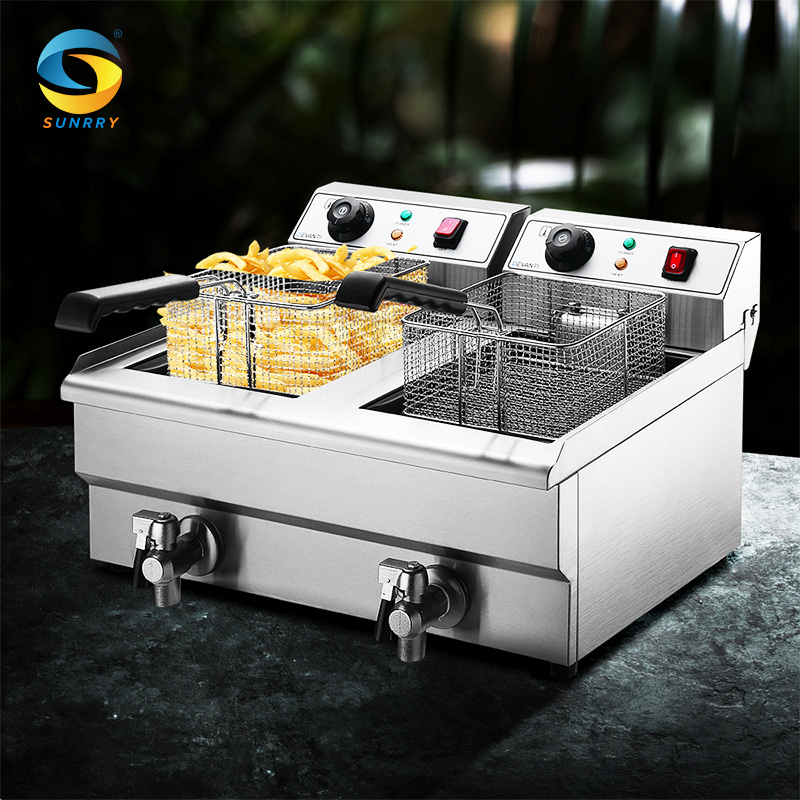Sunrry Professional Industrial Restaurant Deep Fryer Gas Electric Chips Fryer Machine Mcdonalds Deep Fryer for Sale