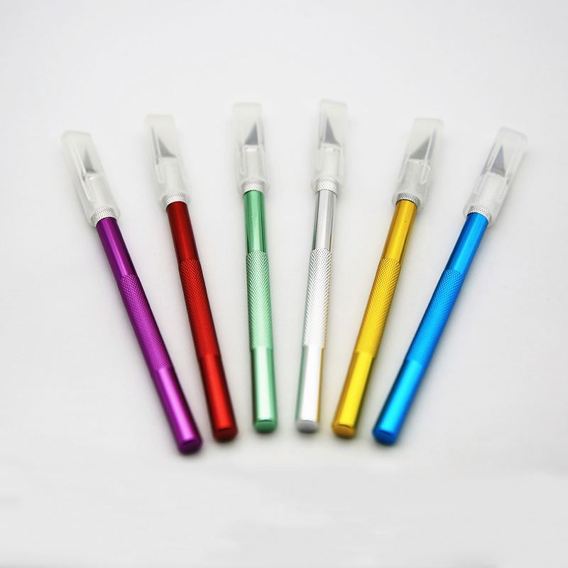 Colorful carving engraving knife 5 blades stainless steel acrylic powder remover nail cutter