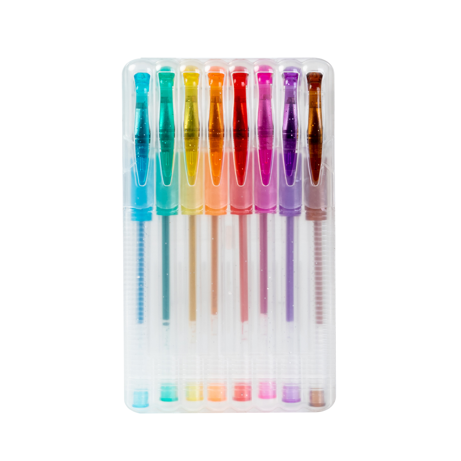 8 Colors Multicolor Gel Pen with Glitter Ink & Open Case Premium Writing Tool
