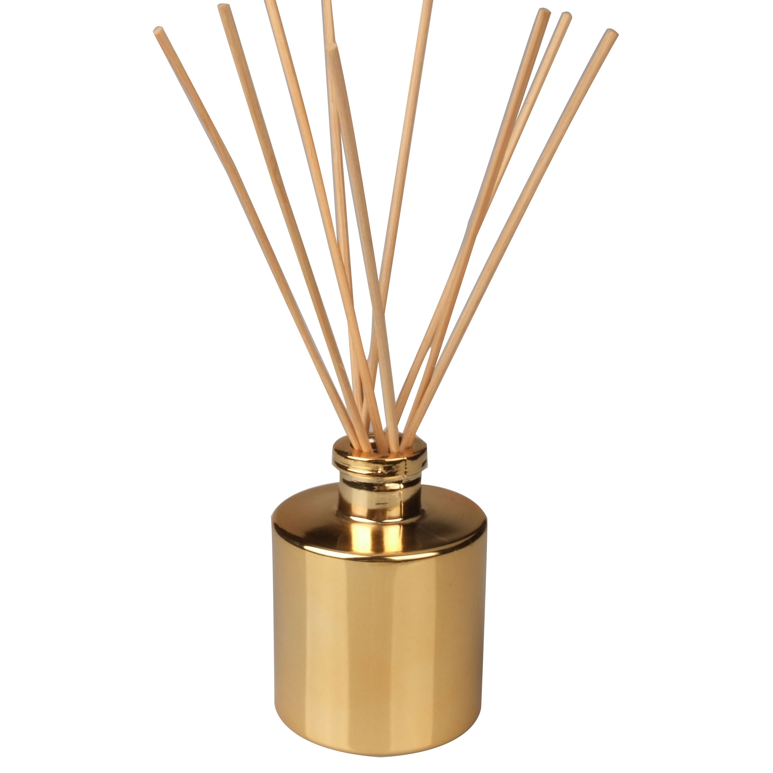 HAODEXIN 5oz diffuser reed stick round reed diffusers glass bottles electroplated shiny gold refills 150ml