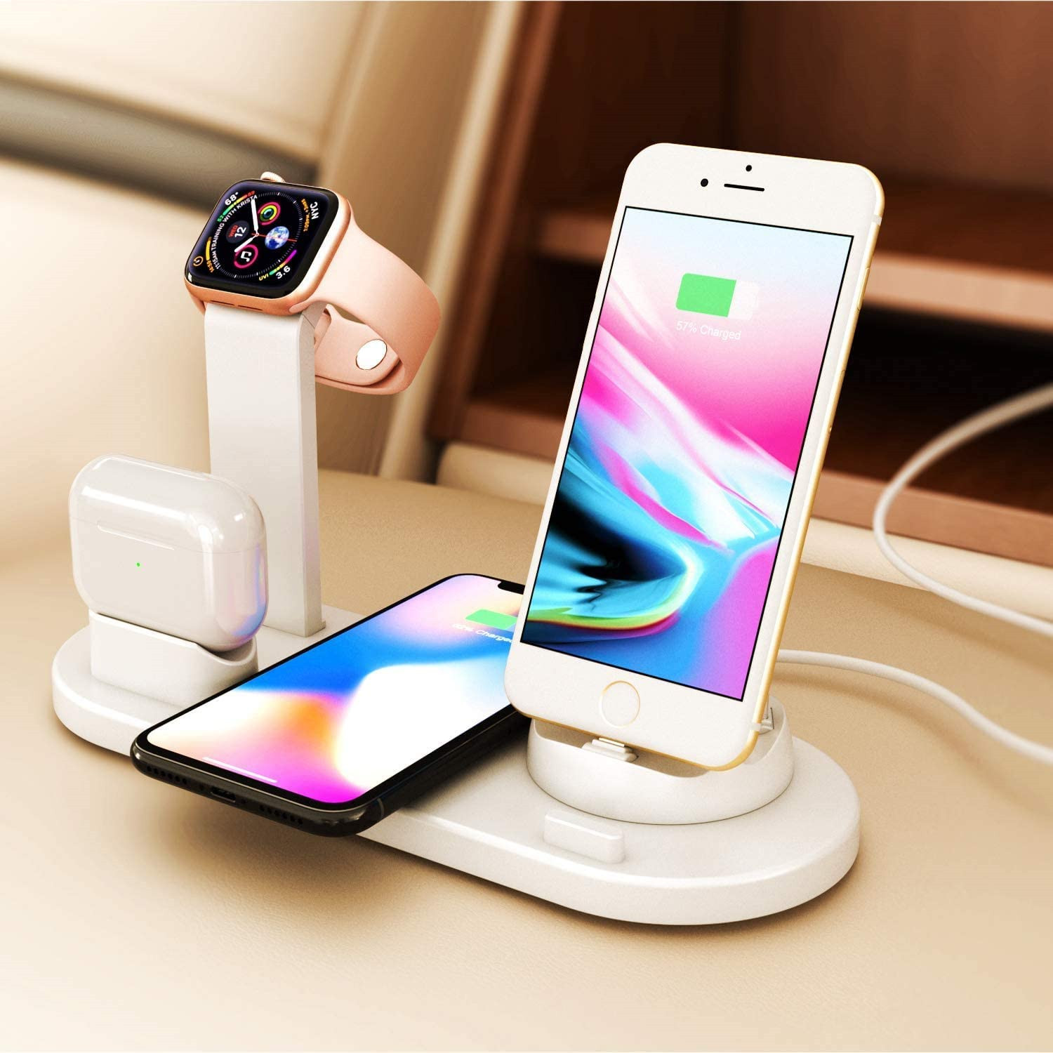 Micro USB Type C подставка для быстрой зарядки Qi 4 в 1 Беспроводное зарядное устройство для телефона зарядная док-станция