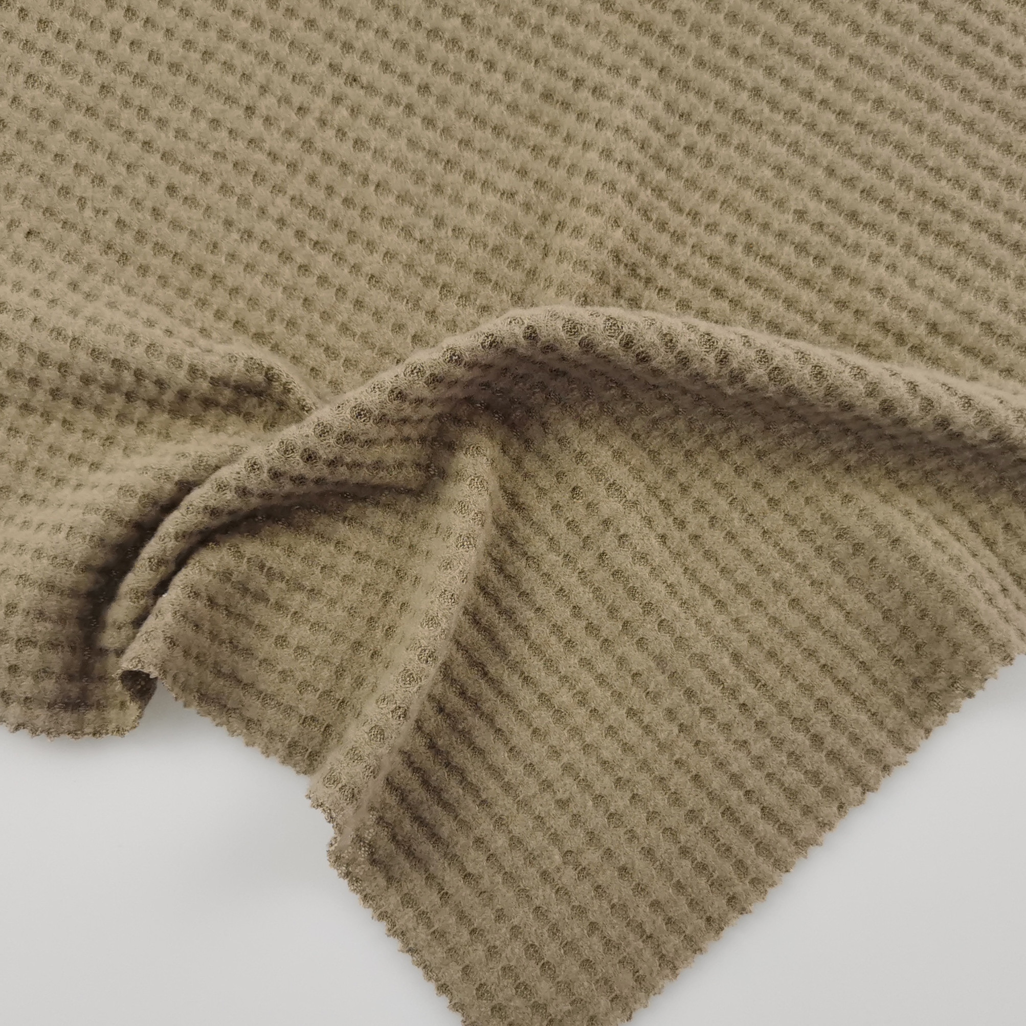 Super quality fleece fabric polyester brushed fabric solid color knit waffle hacci fabric for cloth
