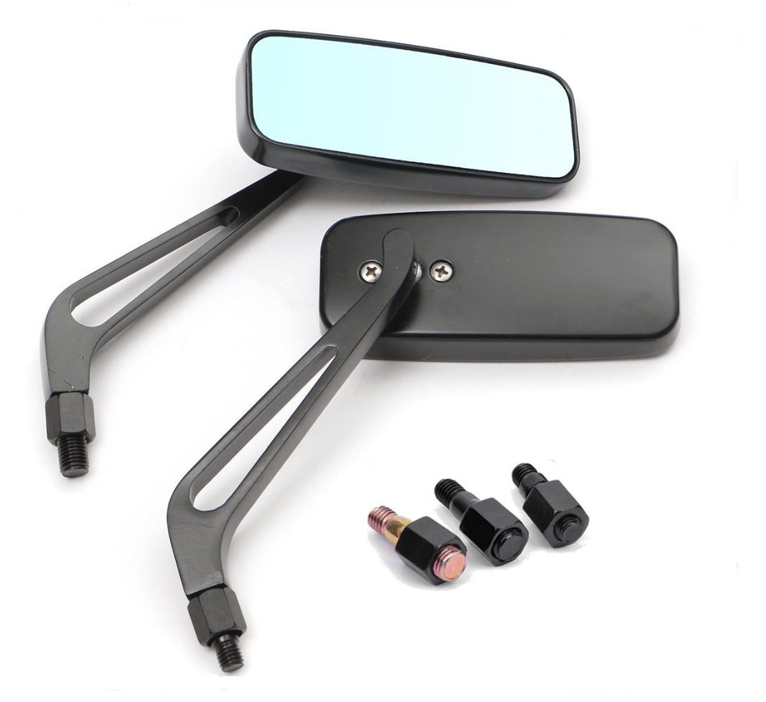 Motorcycle modified mirror rectangular aluminum rear view mirror blue reversing motorcycle For Honda Yamaha Suzuki Kawasaki