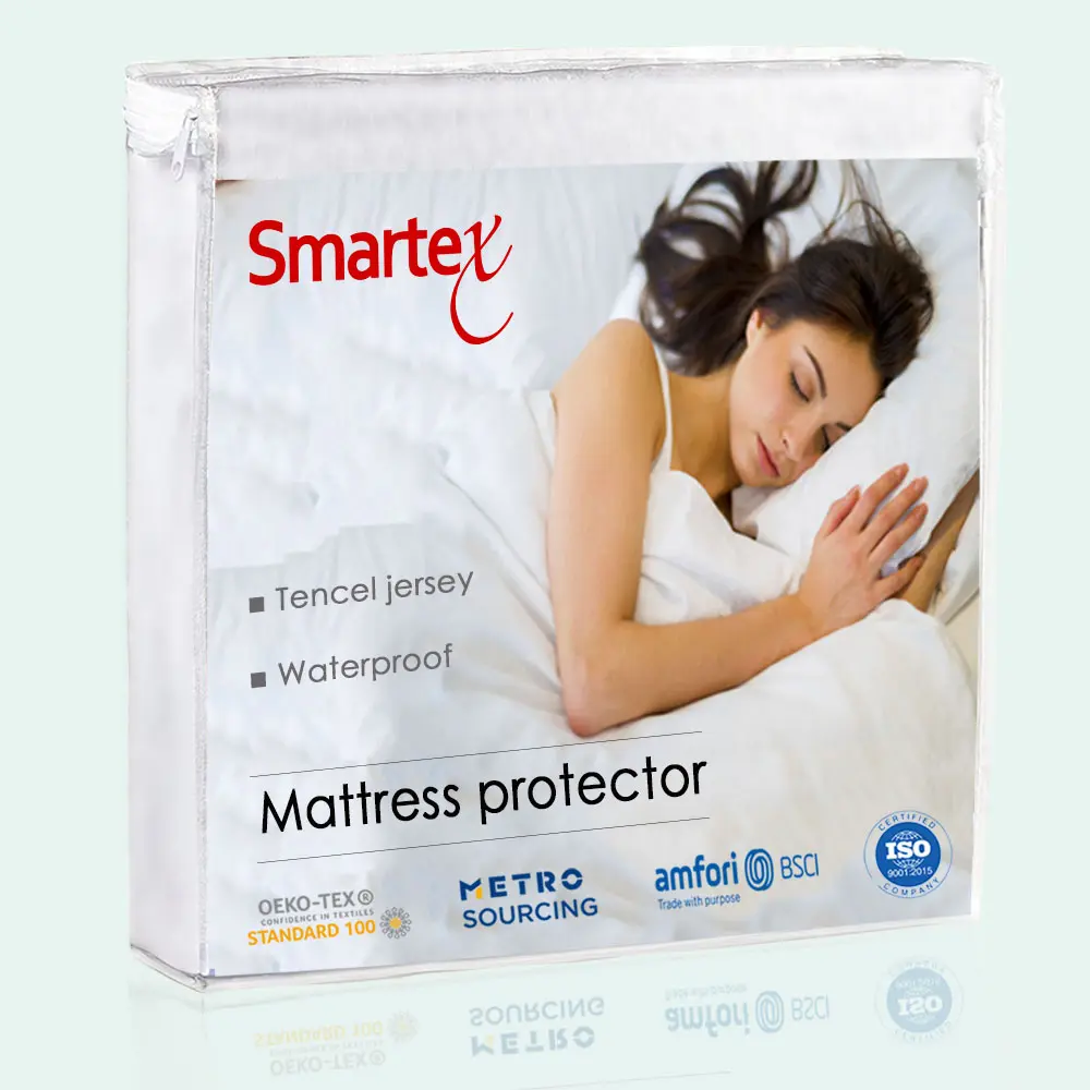 China supplier King Size 100% tencel soft  fitted sheet waterproof anti dust mite  mattress  protector