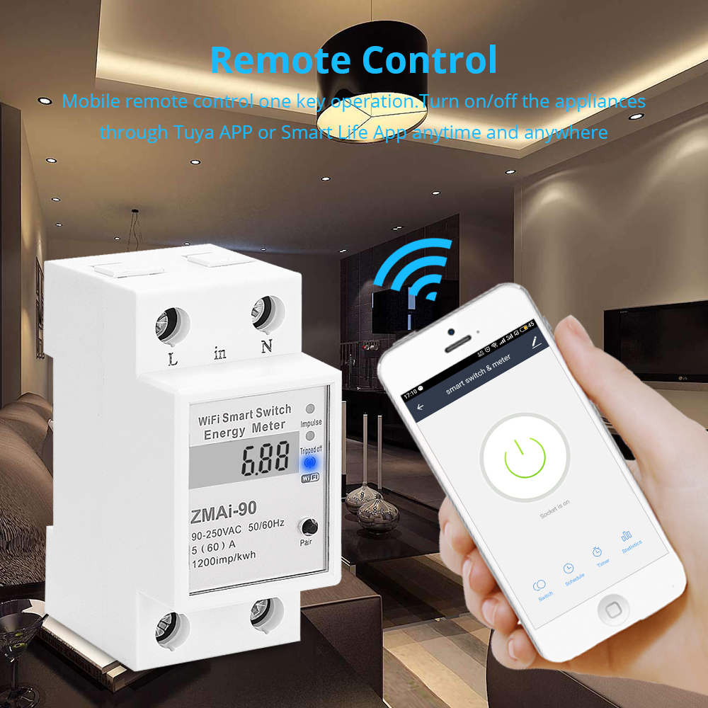 Zemismart WiFi реле Цифровой Электрический измеритель энергии Tuya Smart Life приложение управление Умный дом таймер дистанционное управление