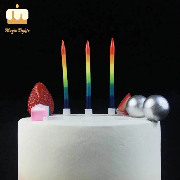 Hand Dipped Unique Rainbow Happy Birthday Party Candles