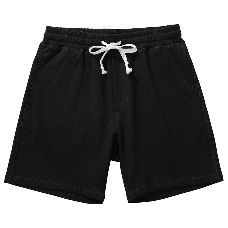 Custom logo quality men shorts plain cotton shorts with back pocket