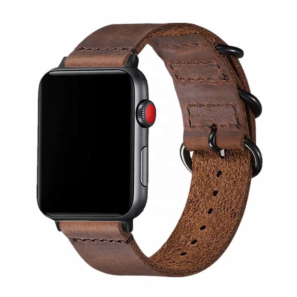 Ремешок из натуральной воловьей кожи в стиле ретро для Apple Watch Band 38 40 42 44 мм