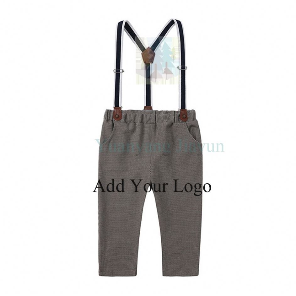 Sale Children's Clothes Boy's Long-sleeved Shirt Suspenders Long Trousers Bow Tie Gentleman Suit From Wholesale